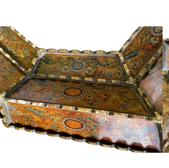 Vintage Venetian Octagonal Reverse Painted Wall Mirror - Picture 8 of 16